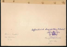 Cziglényi László (-): Oklevél terve. Tempera, fedőfehér, papír, jelzett a hátoldalán, 24x17 cm