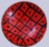 Iparművész vérvörös falitál, d: 20 cm