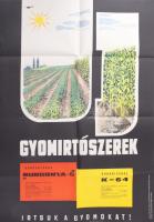 1967 Gyomirtószerek, plakát, papír, Kossuth Nyomda, hajtásnyomokkal, apró lapszéli szakadással, 80x56 cm
