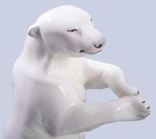 Jegesmedve figura, jelzett, hibátlan, m: 22 cm