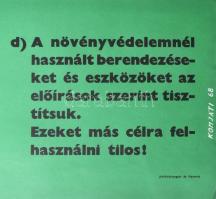 1968 Védőfelszerelések, plakát, papír, Komjáti 68 jelzéssel a plakáton, Játékkártyagyár és Nyomda, h...