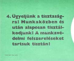1968 Védőfelszerelések, plakát, papír, Komjáti 68 jelzéssel a plakáton, Játékkártyagyár és Nyomda, h...