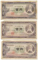 Japán 1953-1974. 100Y (3x) T:F Japan 1953-1974. 100 Yen (3x) C:F Krause P#90b