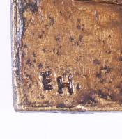 Erwin Huber (1929-2006): II. János Pál pápa emlék relief, Ausztria, 1988. Réz, jelzett, 16,5x7 cm