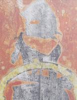 Bálint Endre (1914-1986): Lovacska, 1980 körül. Monotípia, papír. Hátoldalán jelzett és Bálint Endre...