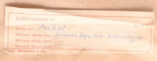 Bálint Endre (1914-1986): Lovacska, 1980 körül. Monotípia, papír. Hátoldalán jelzett és Bálint Endre...