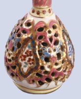 1886 - 1888 körül, Fischer Ignác kerámiagyára, duplafalú kisváza. Jelzett, ragasztott, m: 12 cm