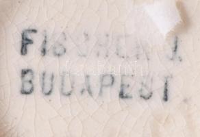 1886 - 1888 körül, Fischer Ignác kerámiagyára, duplafalú kisváza. Jelzett, ragasztott, m: 12 cm