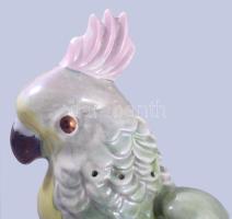 Lengyel kakadu figura, jelzett, m: 23 cm