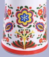 Hollóházi népi mintás bögre pár, jelzett, hibátlan, m: 14,5 cm