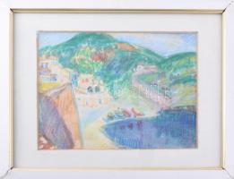 Tallós Ilona (1918-1991): Algériai öböl. Akvarell, kréta, papír, jelezve jobbra lent, 22×30 cm. Üveg...