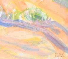 Tallós Ilona (1918-1991): Algériai tengerpart, 1978. Akvarell, kréta, tus papír, jelezve jobbra lent...