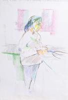 Tallós Ilona (1918-1991), össz. 3 db mű: Zadari utcarészlet, 1968. Vegyes technika, papír, jelezve b...