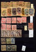 1881-1938 Krajcárostól több példányos pecsételt sorok és darabok, 4 lapos közepes berakóban