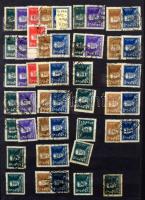 1881-1938 Krajcárostól több példányos pecsételt sorok és darabok, 4 lapos közepes berakóban