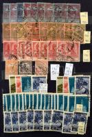 1881-1938 Krajcárostól több példányos pecsételt sorok és darabok, 4 lapos közepes berakóban