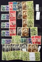 1881-1938 Krajcárostól több példányos pecsételt sorok és darabok, 4 lapos közepes berakóban