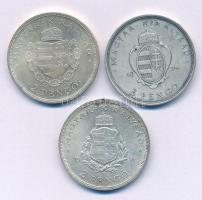 1935. 2P Ag "Pázmány" + 2P Ag "Rákóczi" + 1936. 2P Ag "Liszt Ferenc" - "Pázmány-sor" T:AU,XF patina Hungary 1935. 2 Pengő Ag "Pázmány" + 2 Pengő Ag "Rákóczi" + 1936. 2 Pengő Ag "Liszt Ferenc" - "Pázmány-series" C:AU,XF patina Adamo P7.1, P7.2, P7.3, Krause KM#513, KM#514, KM#515