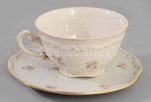 Zsolnay tollazott szélű 5 személyes kávés készlet, jelzett, kis kopással