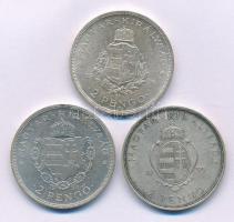 1935. 2P Ag "Pázmány" + 2P Ag "Rákóczi" + 1936. 2P Ag "Liszt Ferenc" - "Pázmány-sor" T:AU,XF kis patina Hungary 1935. 2 Pengő Ag "Pázmány" + 2 Pengő Ag "Rákóczi" + 1936. 2 Pengő Ag "Liszt Ferenc" - "Pázmány-series" C:AU,XF small patina Adamo P7.1, P7.2, P7.3, Krause KM#513, KM#514, KM#515
