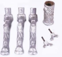 1950 Alumínium öntvény karácsonyfatalp, összeszerelhető, dobozában