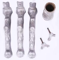 1950 Alumínium öntvény karácsonyfatalp, összeszerelhető, dobozában