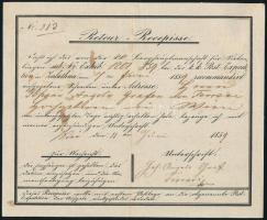 1859 Nagy méretű Retour-Recepisse, fél piros színű András kereszttel "ZALÁNTHA" - Bécs