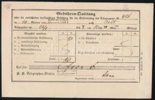 1867 Távirati feladóvevény (Gebühren Quittung) "DEBRECZIN" - Pest