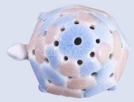 Aquincum aquazur teknős. Terv: Ősz Szabó Antónia. Jelzett, hibátlan, h: 8,5 cm