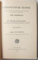 Schlampp, Wilhelm: Therapeutische Technik. Mit besonderer Berücksichtigung der speziellen Therapie. I. Band. Hauttherapie. Stuttgart, 1906, Ferdinand Enke, VII+[1]+419+[5] p. Német nyelven. Átkötött félvászon-kötésben, jó állapotban.