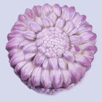 Curt Schlevogt levendula színű opálüveg bonbonier, jelzés nélkül, hibátlan, d: 10 cm