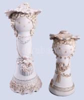 Győrbíró Enikő (1932-1999): 2 darab figura. Jelzett, lepattanással, m: 19 cm