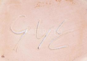 Győrbíró Enikő (1932-1999): 2 darab figura. Jelzett, lepattanással, m: 19 cm