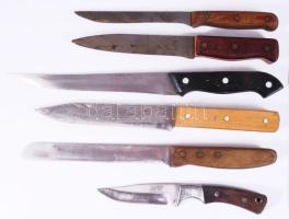 16 darab kés, vadászkés, bicska, klf méretben