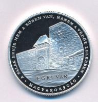 2018. 10.000Ft Ag "Dobó István / Egri vár" kapszulában, tanúsítvánnyal T:PP