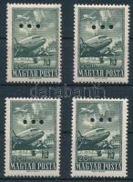 1957 Repülő V. záróérték 4 db bélyeg hármaslyukasztással (16.000)