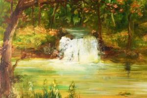 Jobbágy Dezső (-): Táj. Olaj, farost, jelzett, fakeretben, 60x80 cm