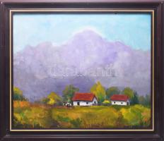 Markos jelzéssel: Táj. Olaj, farost, jelzett, fakeretben, 50x60 cm