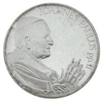 Fülöp Zoltán (1951-2004) 1991. "Őszentsége II. János Pál pápa magyarországi látogatása emlékére 1991" kétoldalas jelzett Ag emlékérem sérült műanyag tokban (31,28g/0.999/42,5mm) T:AU (eredetileg PP) patina, folt