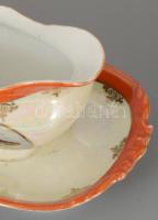 Szószos tál, halas mintával. Matricás, hibátlan 22 cm