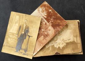 100 db RÉGI fotós képeslap vegyes minőségben: személyek, családok / 100 pre-1945 photo postcards in mixed quality: portraits, families