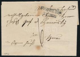 1844 Portós levél 6kr "PRESBURG" (Rompes 60p) - Tyrnau