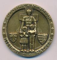 Kocsisné Gerencsér Anna (1911-2003) 1942. "Elődeink nyomában - Istenért - Hazáért / Esztergomi Érseki R.K. Tanítóképző - 1842-1942" sárgarézzel bevont Al emlékérem (49mm) T:AU