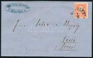 1860 5kr levélen "MISKOLCZ" - Jászó