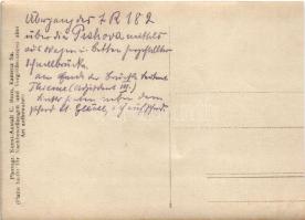 Románia, első világháborús katonák, szekerekből készült híd a Prahova folyó felett / Flussübergang. ...