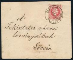1870 5kr levélen "PEST / TERÉZVÁROS" - Lőcse