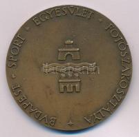 Madarassy Walter (1909-1994) DN "Budapest Sport Egyesület Fotószakosztálya" kétoldalas bronz plakett (65mm) T:XF több kisebb ü., ph.