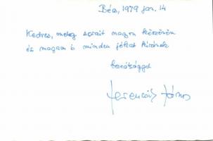 1981 Ferencsik János karmester saját kézzel írt és aláírt levele