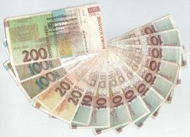 Szlovénia 1992. 10T (10x) + 20T (2x) + 100T (2x) + 1997. 200T T:F,VG közte szép papír
Slovenia 1992...