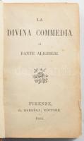 Dante Alighieri: La Divina Commedia. Firenze, 1864, G. Barbéra. Kiadói bordázott gerincű félbőr kötés, kopottas állapotban.